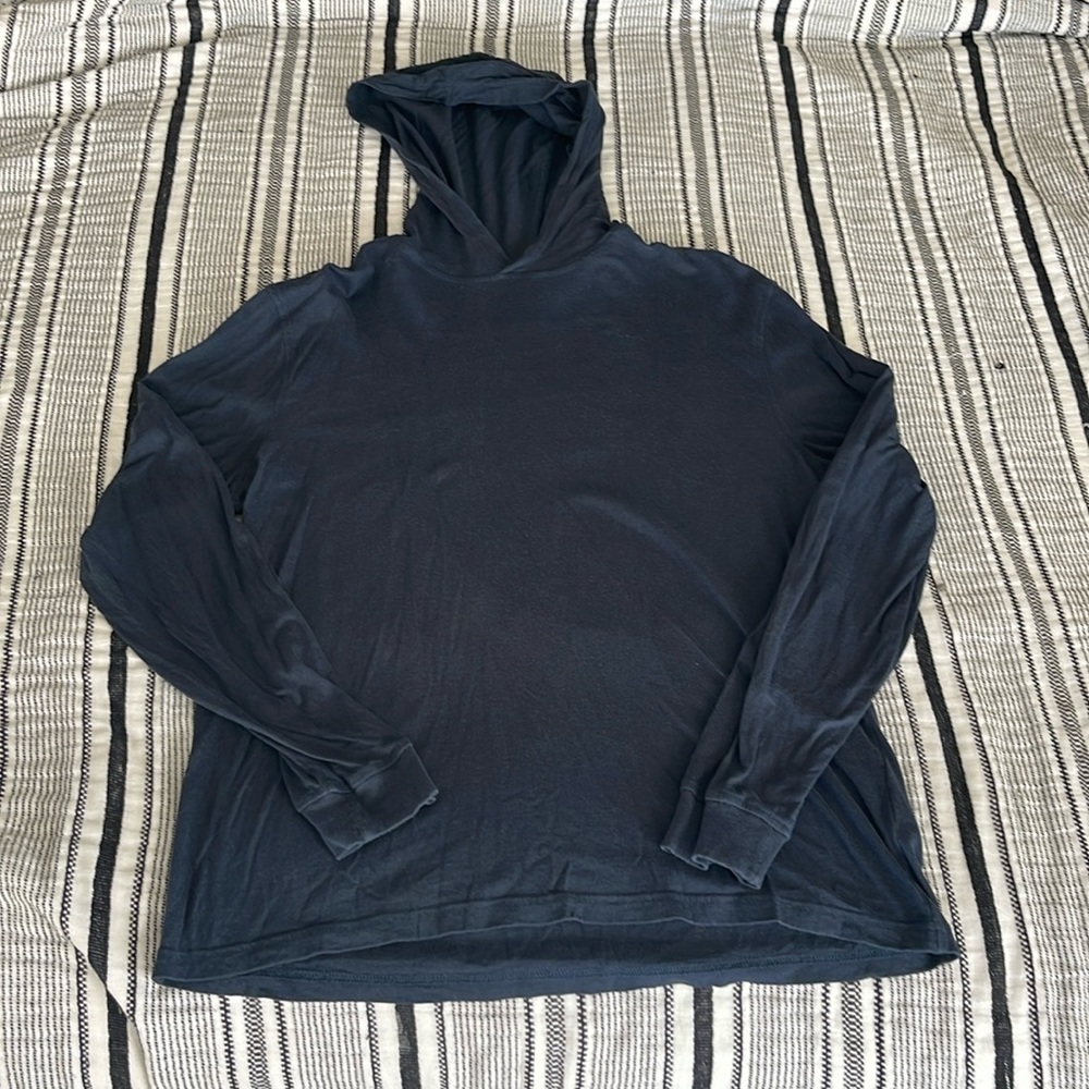 J. Crew navy long sleeve hooded shirt